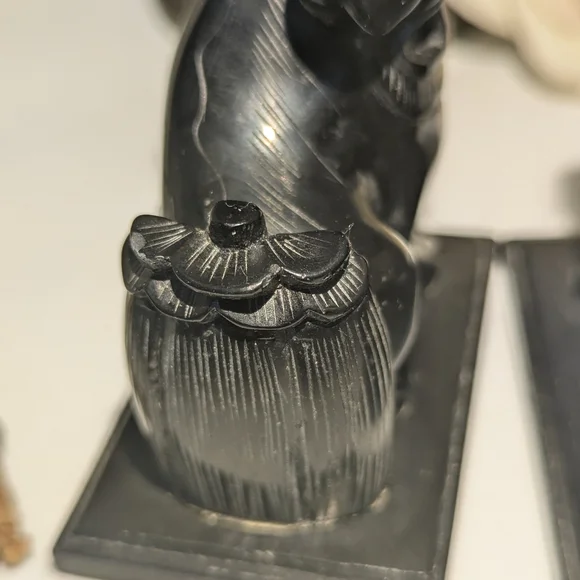 ⭐Pair Of Black Stone Foo Dogs - Picture 5 of 9